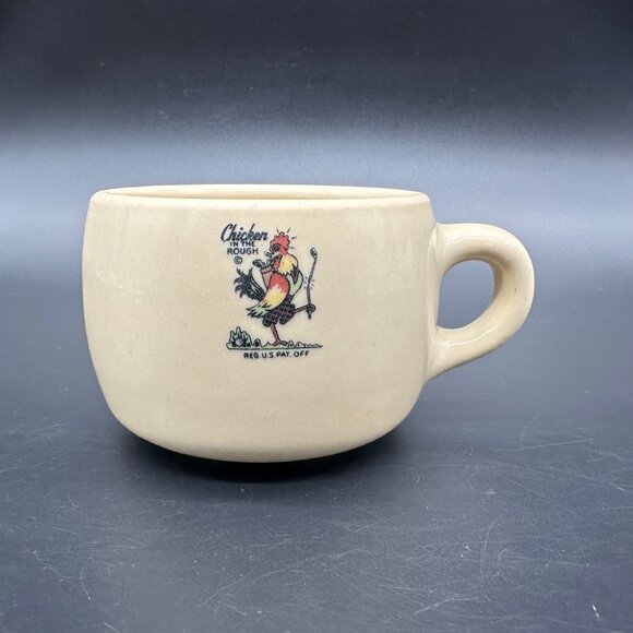Vintage Chicken In The Rough Restaurant Ware Mug Syracuse China Coffee Cup 1940s - Picture 2 of 14